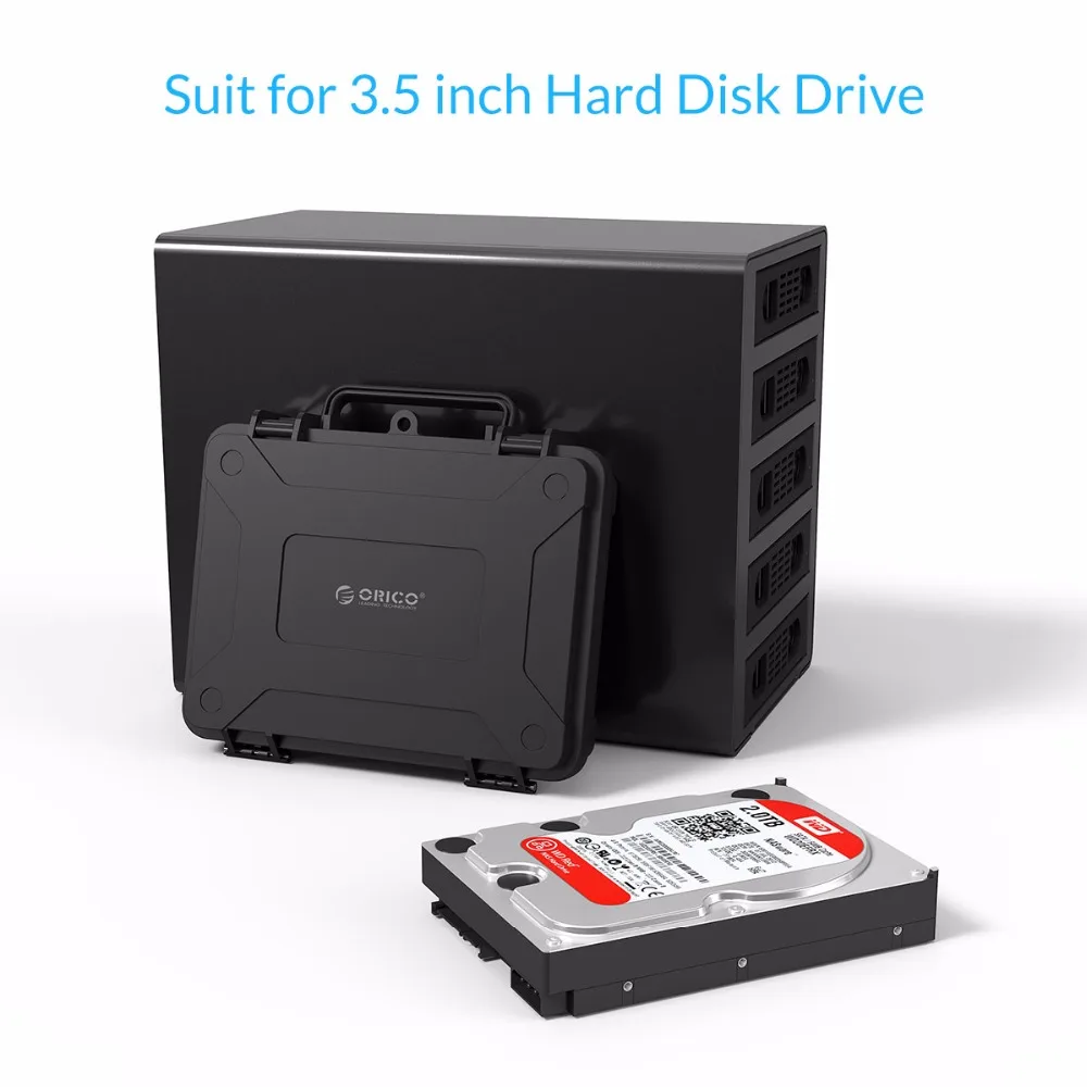 ORICO PHF-35 3,5 Zoll HDD-Schutzbox, Aufbewahrungskoffer, wasserdicht, stoßfest, staubdicht, Funktion, Sicherheitsetikett-Design