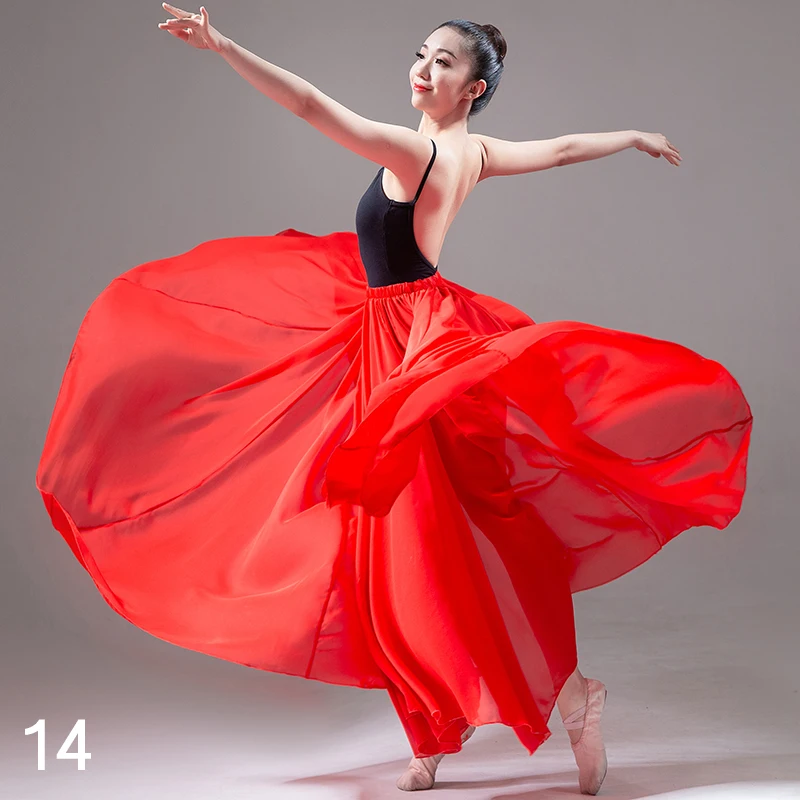 

Kid Classical Dance Big Swing Skirt Double Layer Flamenco Dance Skirt Girl Spanish Ballet Practice Dance Performance Costume