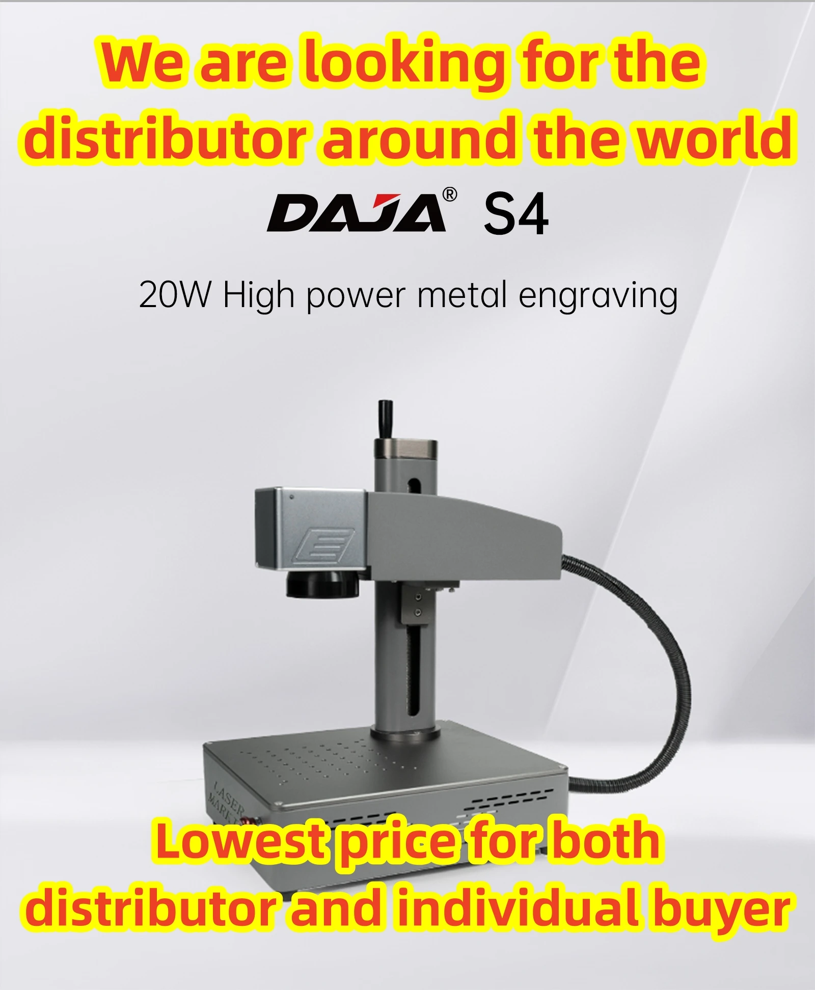 DAJA S4 Engraver Mobile Phone Metal Bottle Rotary Round Objects Laser Engraving Machine On Metal