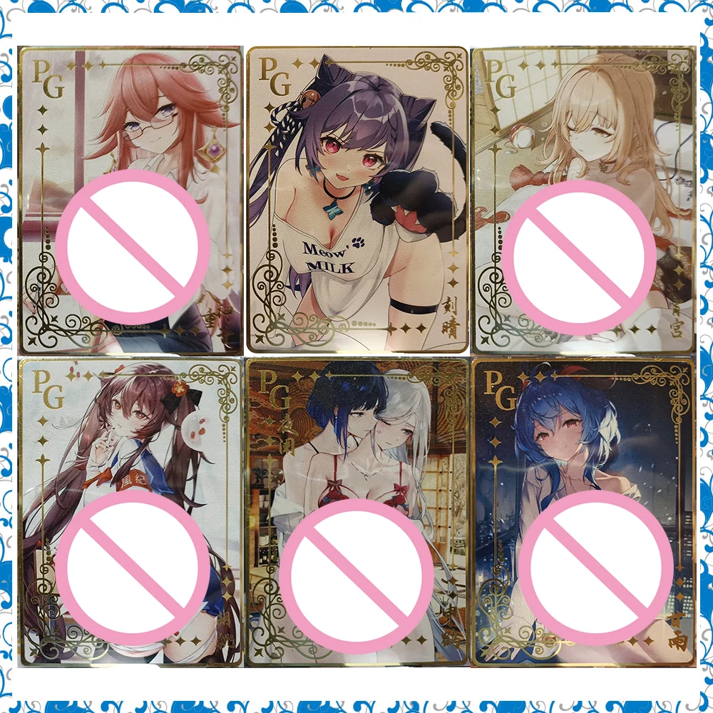 

Коллекционные карты DIY ACG Goddess Story Anime Keqing Yae Miko Yoimiya сексуальные металлические карты игры игрушки праздники подарки на день рождения