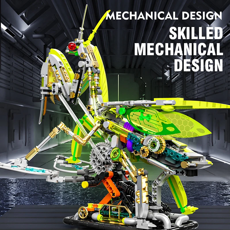 

Набор для сборки механической модели Мантиса (999 деталей) MOC, конструктор DIY, развивающий набор STEM, декоративные украшения, игрушка