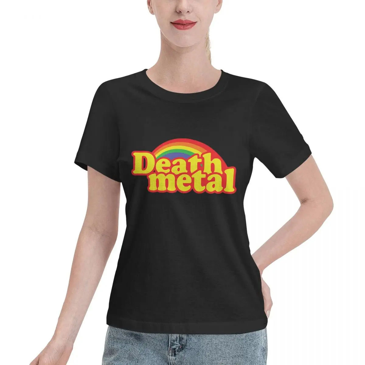 High Quality Death Metal Parody Women's T-shirt Office Wear Ladies Tee