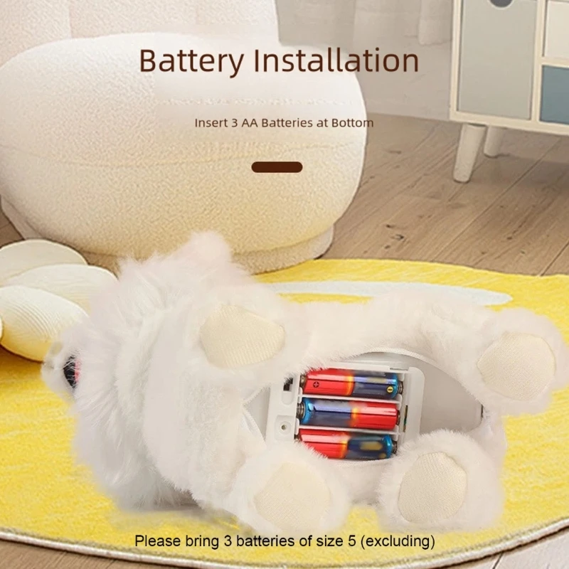 لعبة تعليمية للمشي والتحدث للقطط ذات وظائف كهربائية تعزز المهارات اللغوية، حيوانات قطيفة ناعمة للأطفال بعمر 15UB