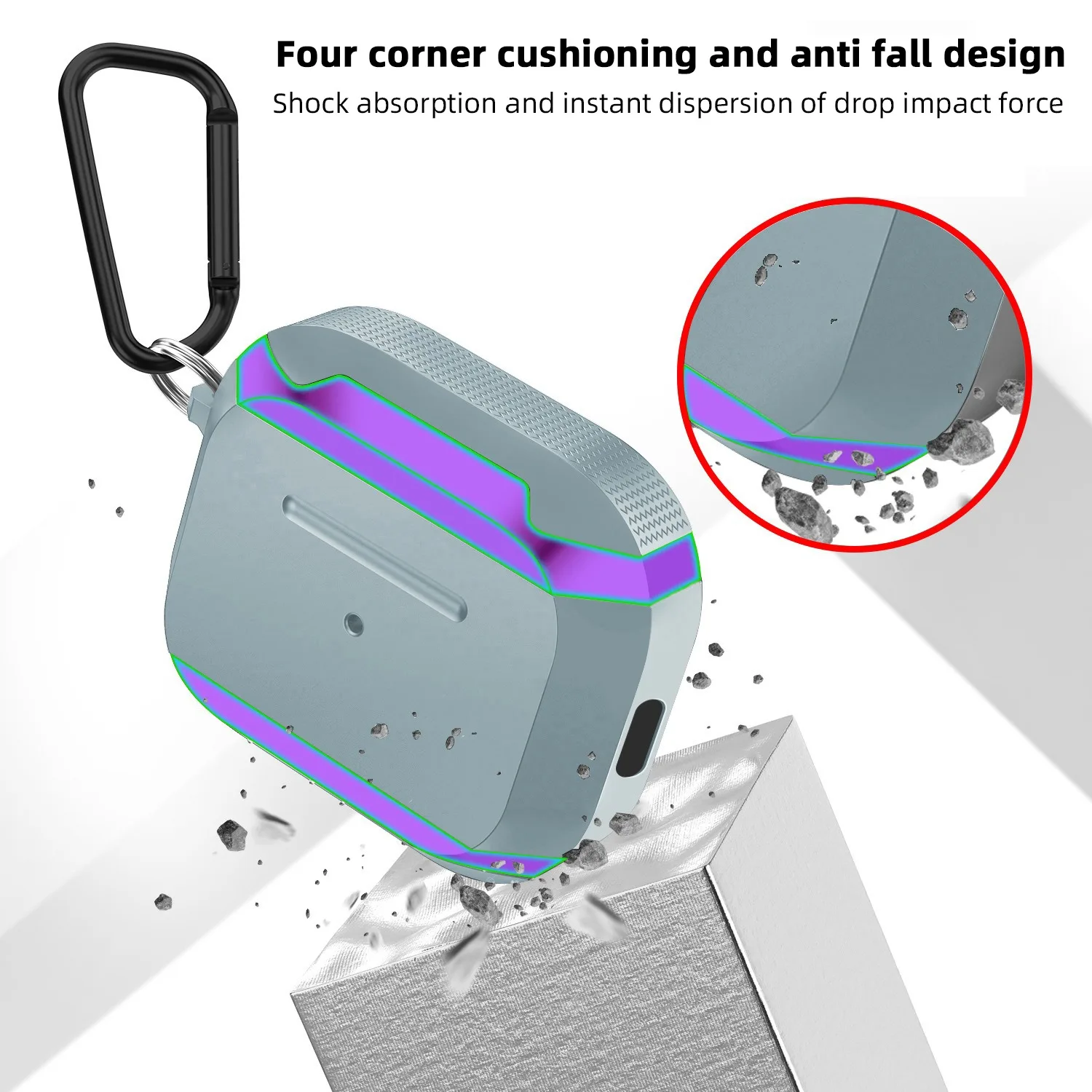 Capa para airpods pro 2 1 caso de metal anti-queda fone de ouvido capa protetora escudo para airpods pro 3/4 capa com chaveiro