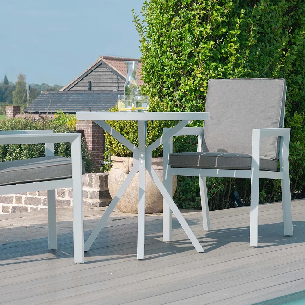ha Best Sale New Design Modern Patio Dining Table And Chairs Set Aluminum Leisure Style Garden Furniture Outdoor