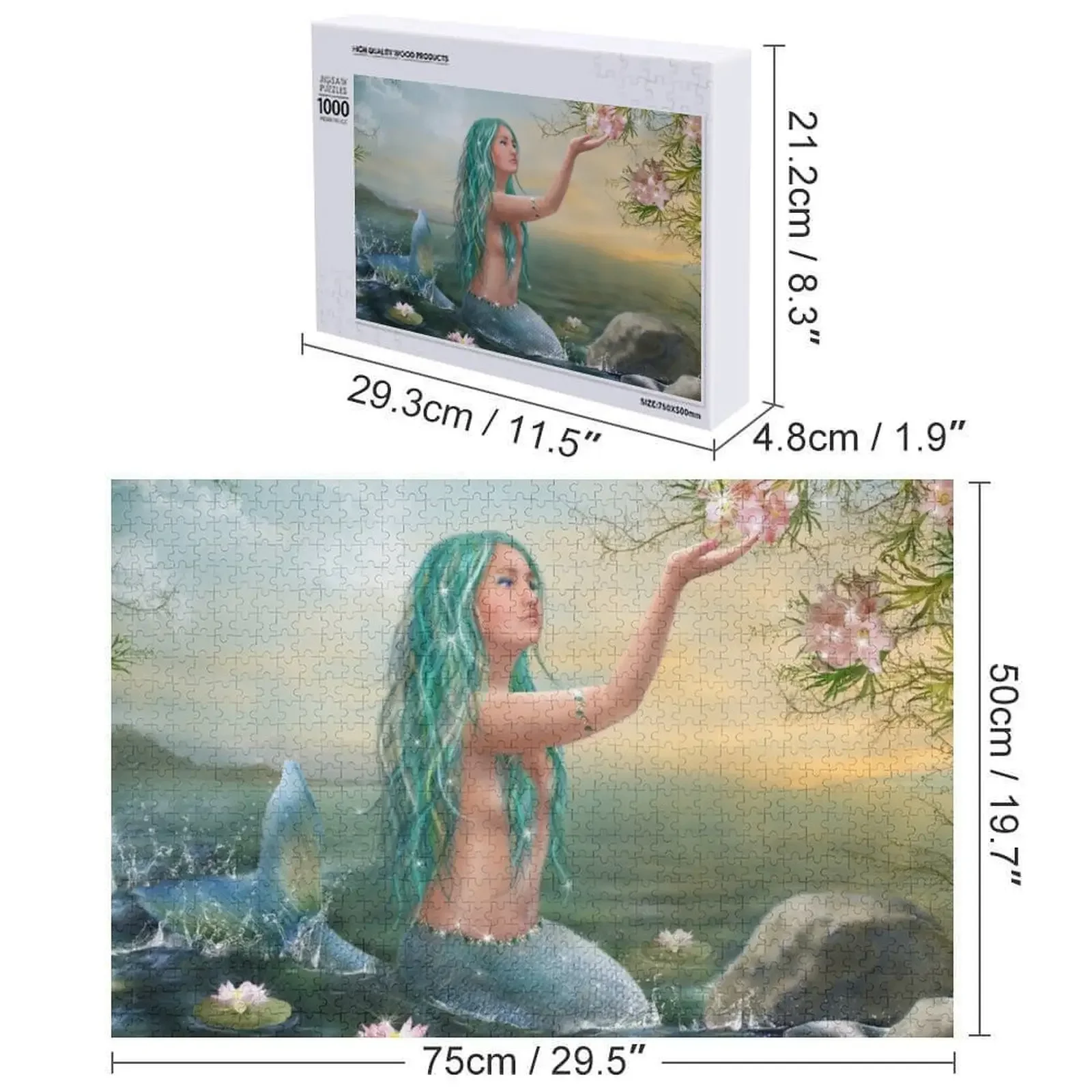 해양 인어 직소 퍼즐 맞춤형 사진 선물 게임 어린이 퍼즐