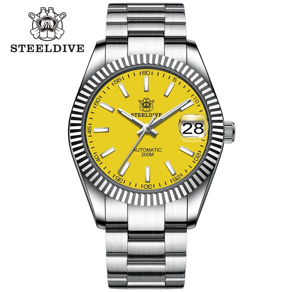 STEELDIVE SD1933 Small Size 39mm Stainless Steel Bracelet Sapphire Glass BGW9 Blue Luminous NH35 Automatic Mechanical Watch Men