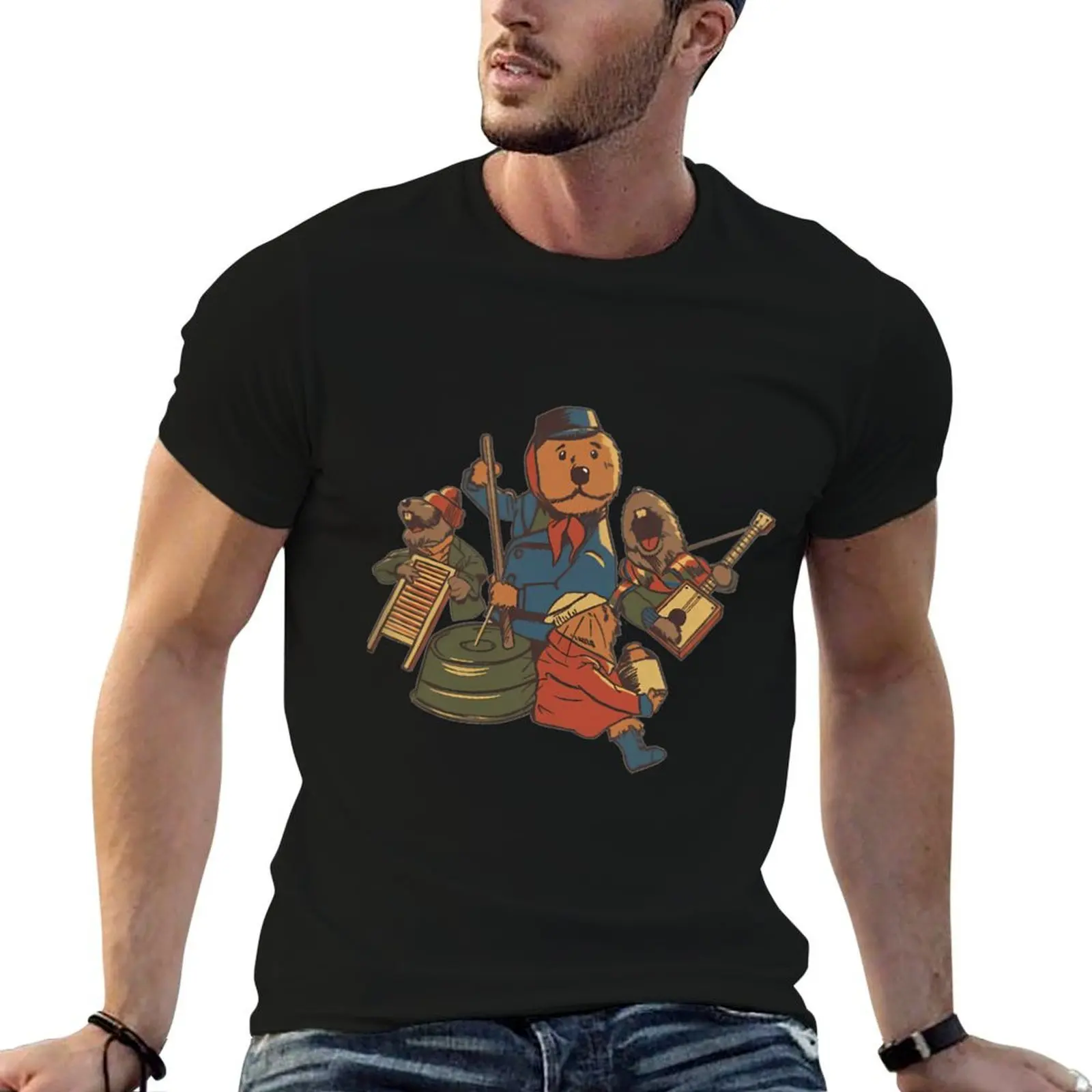 Футболка Emmet Otter Jug Band, мужские футболки с принтом, мужская футболка из плотного хлопка, 100% хлопок.