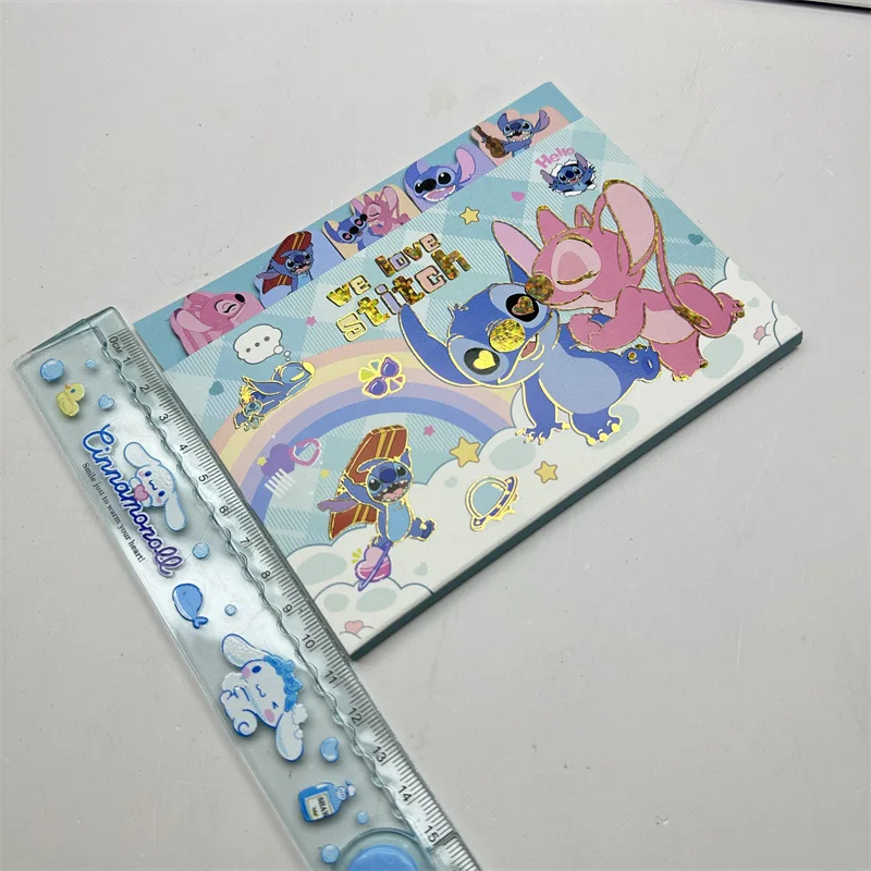 Disney Stitch-Juego de notas adhesivas, figura de dibujos animados Kawaii Lilo & Stitch, pegatina de índice Post-it, suministros de papelería para estudiantes, regalos