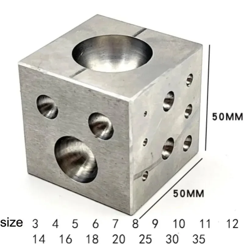 Dapping Block Set Jewelers Metal Forming Tool with Doming Punch for Jewelry Making Coin Craft and Metal Stamping Brass Stump view 2