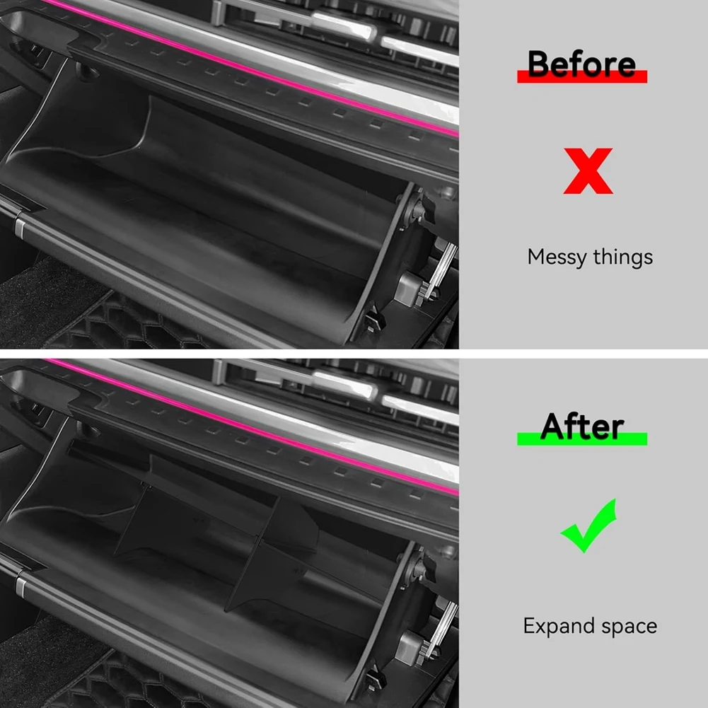 AB61-Car صندوق القفازات مقسم لشركة هيونداي سانتا في 2024 2025 اكسسوارات التقسيم المنظم صندوق القفازات مساحة التخزين #1