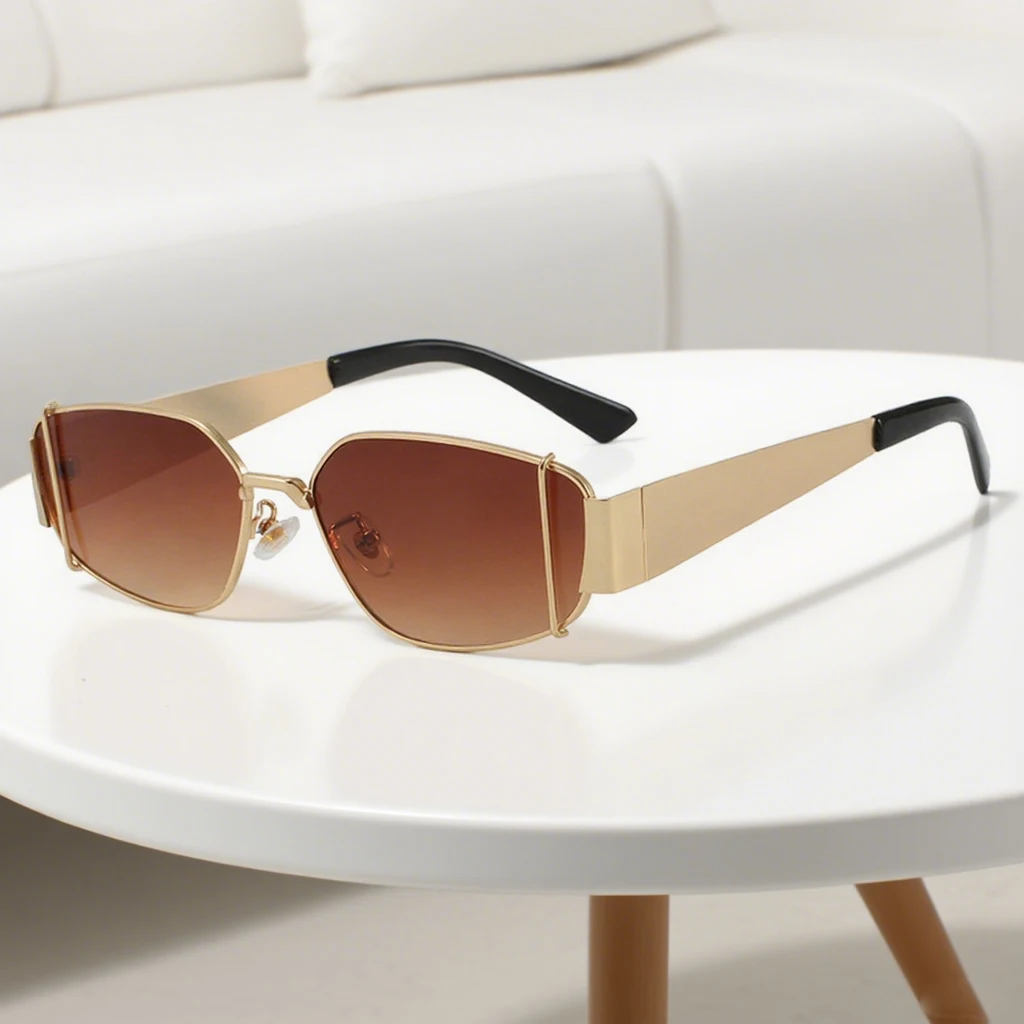 

2025 Top Selling Retro Square Personalized Women's Sunglasses Fashion Men's and Women's Round Face UV400 Sunscreen Sunglasses