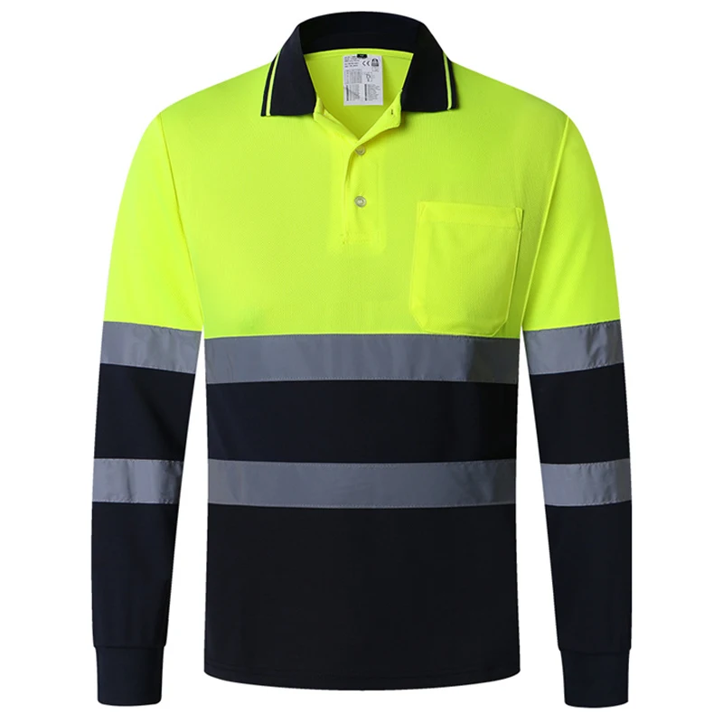 

High Visibility Safety Shirts with Reflective Strips for Men Hi Vis Reflective Long Sleeve Shirts