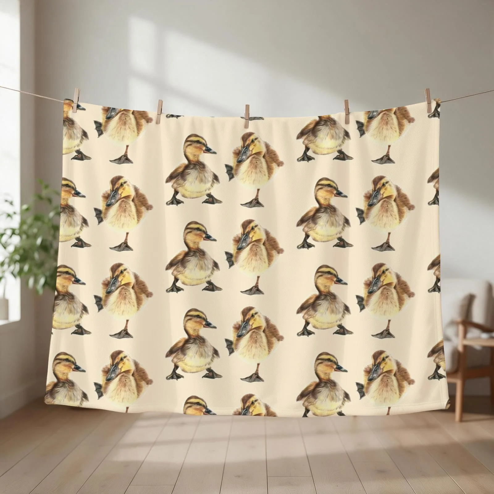 Two cute little Ducklings Throw Blanket