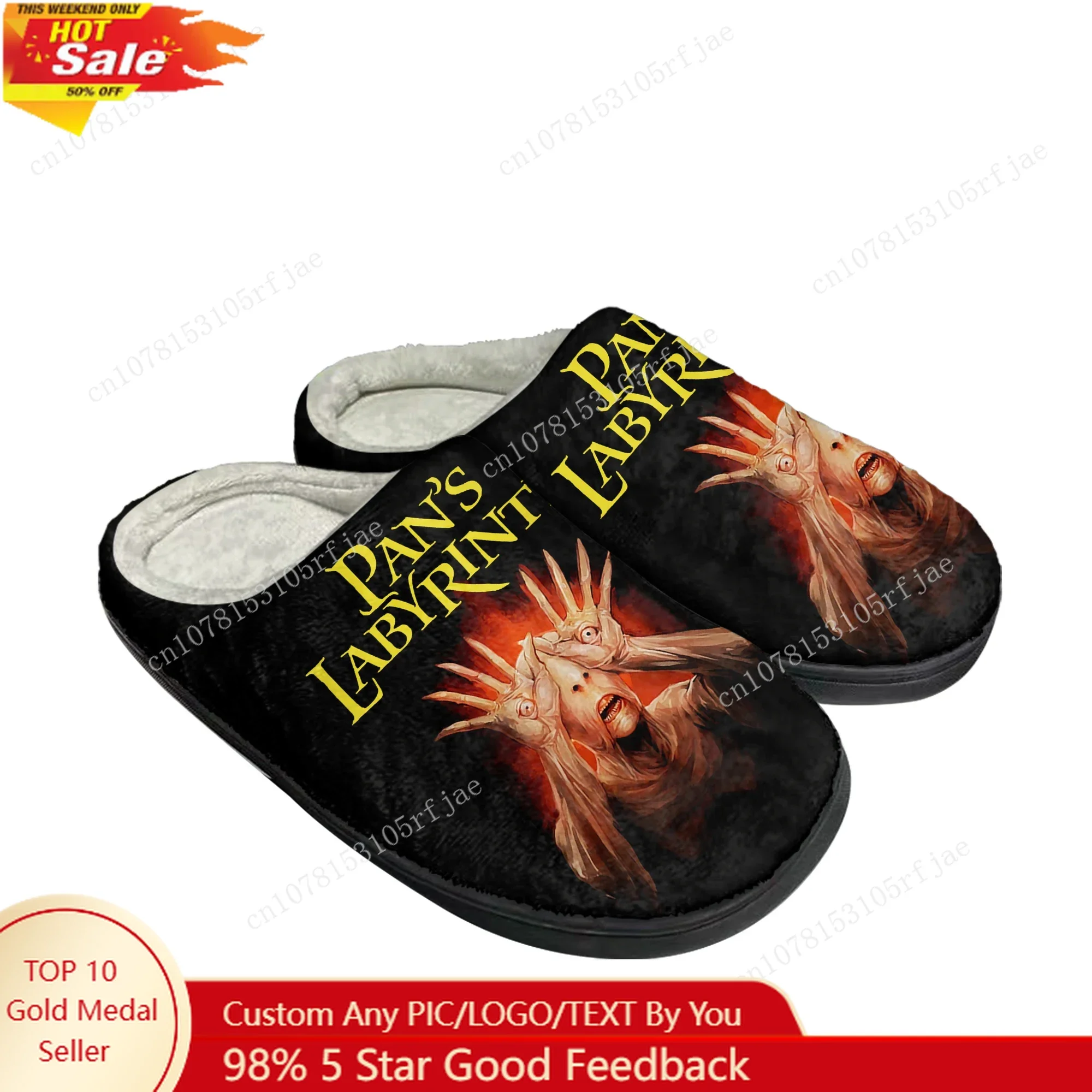 

Домашние хлопковые тапочки Pan's Labyrinth, популярные мужские и женские плюшевые тапочки с 3D-играми для подростков, повседневная теплая обувь для спальни, тапочки на заказ