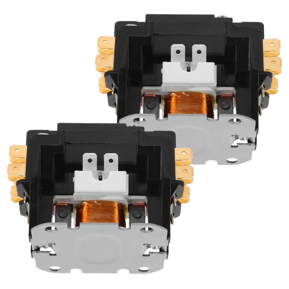 2pcs Air Contactor Single Pole HVAC Air Conditioner Compressor Accessory Compressor Motor Replacement Control