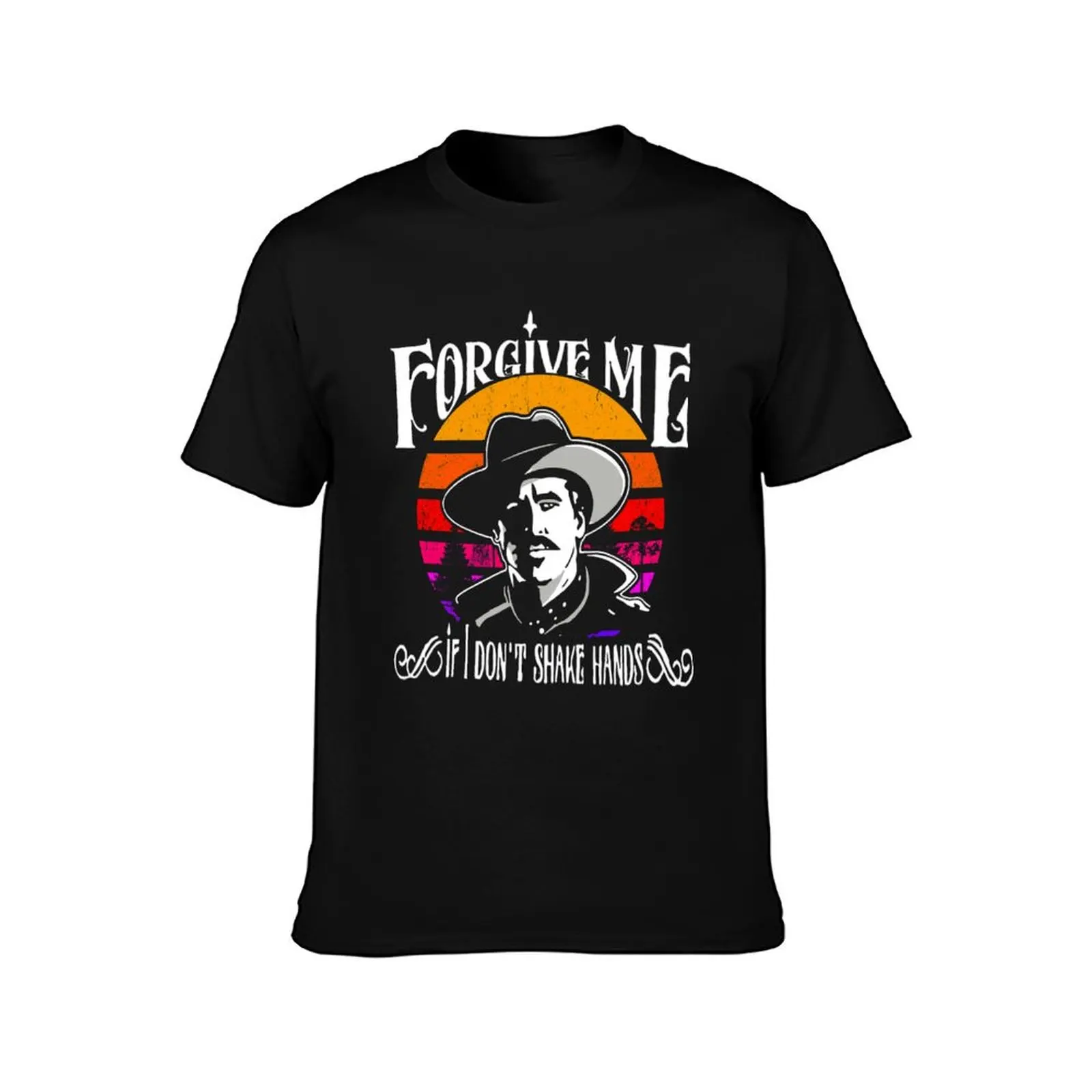 Forgive Me If I Don't Shake Hands-Doc Holliday Vintage T-Shirt Summer Casual Cotton Tee Oversized Streetwear Tops 100% Cotton