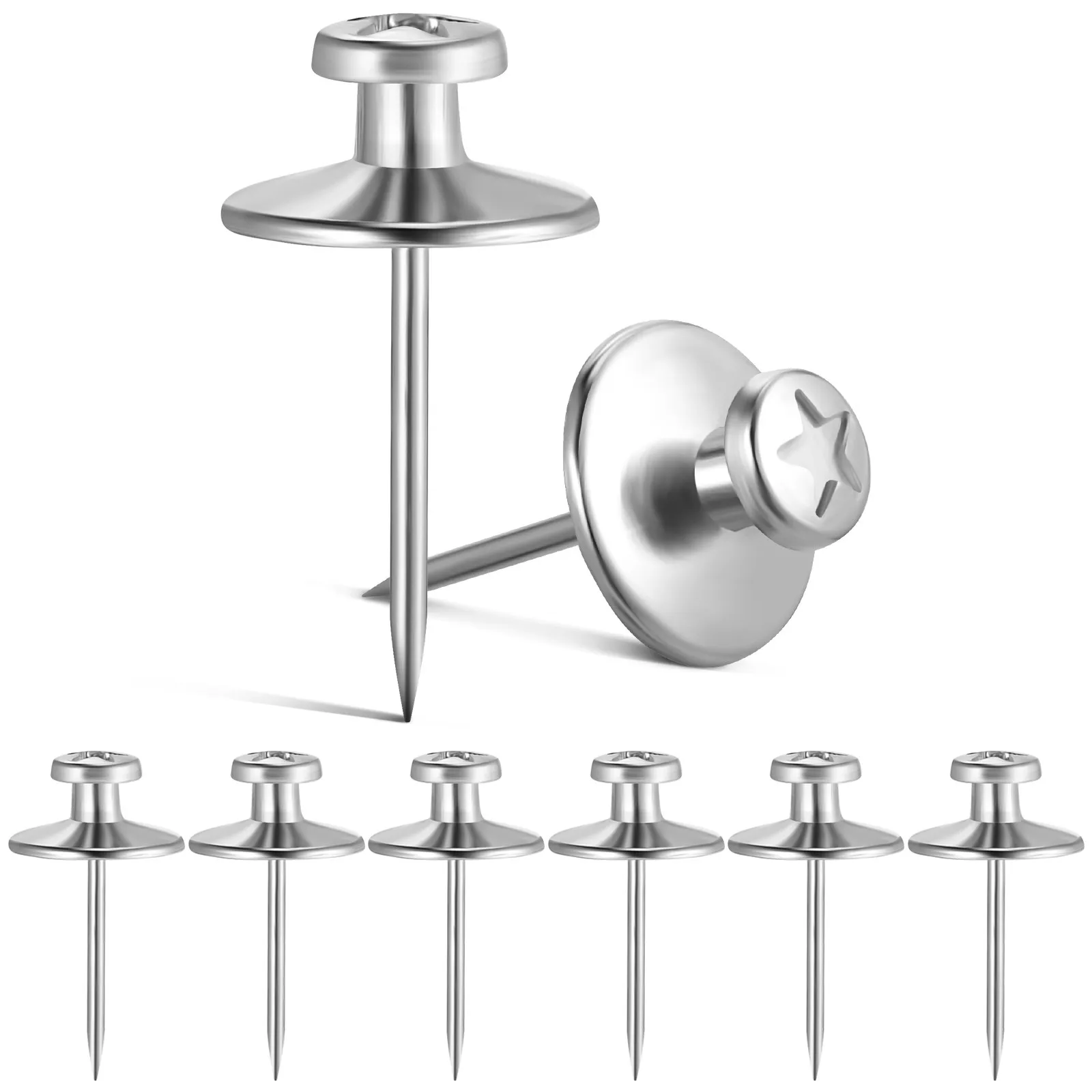 50Pcs Picture Hangers Double Ended Nails Heavy Duty Hanging Nails Thumb Tacks for Wall Wood Drywall Tacks for Wall