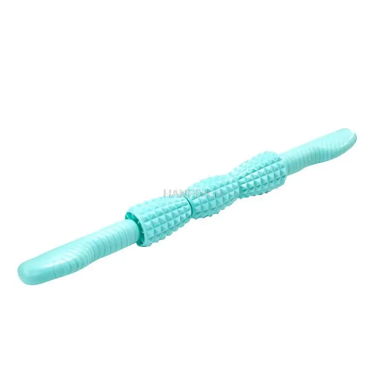Hand-held massage stick  three rollers body massage stick to relieve muscle pressure YOGA fitness stick leg massager