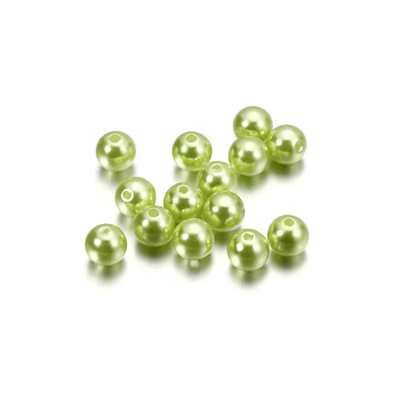 10-1000pcs/lot 3-20mm Straight Holes Acrylic Imitation Pearl Beige Bracelet Round Beads For DIY Craft Jewelry Making Supplies - Image 7