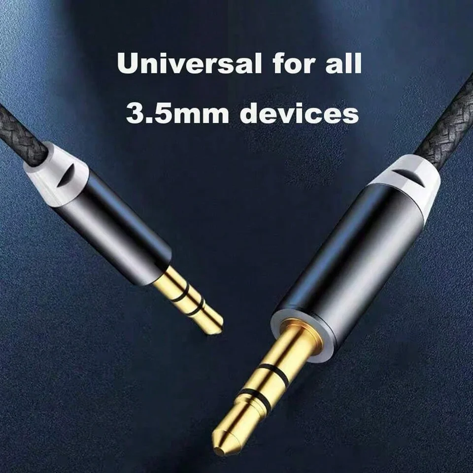 Braided 3.5mm Male To Male AUX Audio Cable HiFi Sound Aux Cord For Car Stereo Speaker Headphones iPhone iPod Home Audio Devices