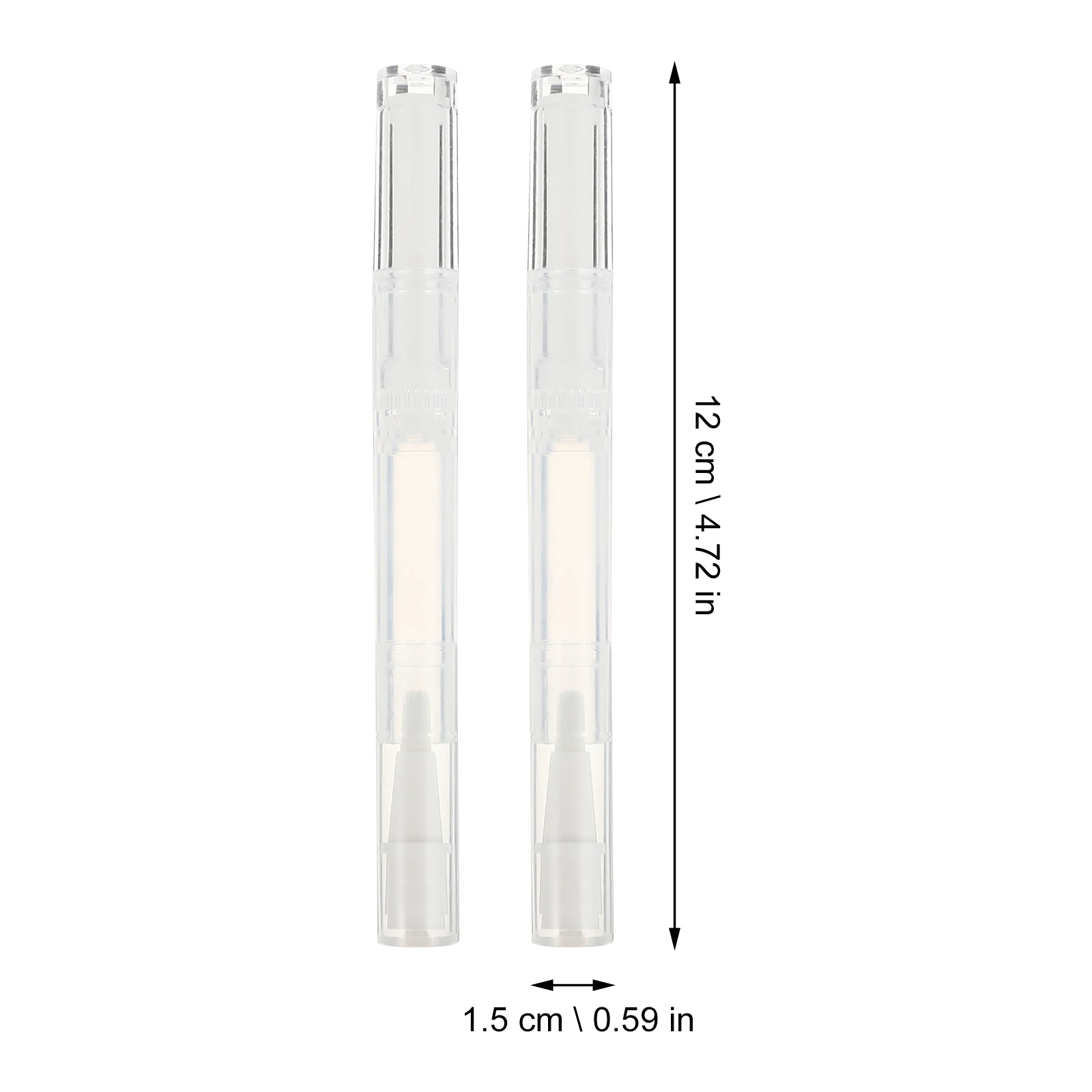 10Pcs Transparent Empty Nail Oil Pen Brush Tip Lip Gloss Applicators Eyelash Growth Liquid Tube White 3ml Lightweight