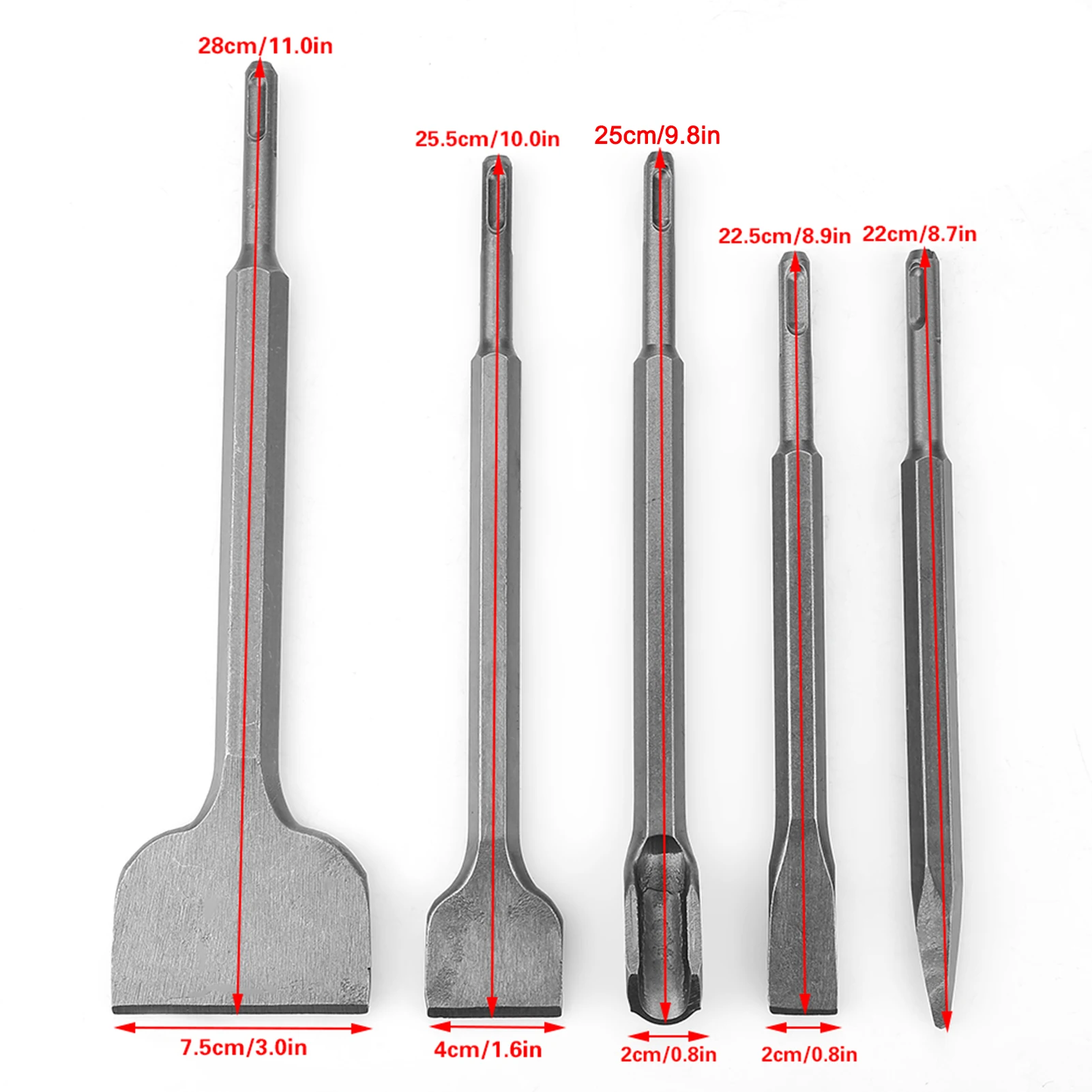 Chisel Bit Different Type SDS Plus Bits Chisel Set for Electric Rotary Hammer SDS Plus Chisel Bit Rotary Hammer Chisel Bit