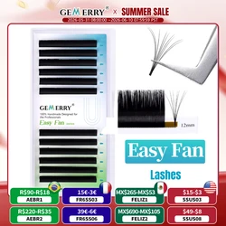 GEMERRY Easy Fan Eyelash Extensions D Curl W Shape Flowering Self-Making Fan Lashes Volume Eyelashes Faux Mink Makeup Tool