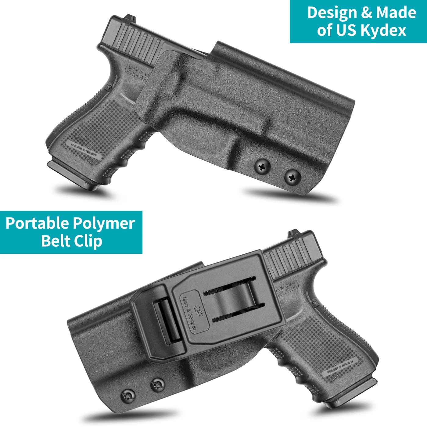 OWB Kydex sarung untuk Glock, 17/19/19X/22/23/31/32/45 dengan potongan optik luar nyaman membawa sarung Kydex