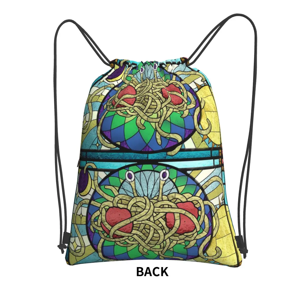 The Flying Spaghetti Monster Flying Spaghetti Monsterism FSM Backpacks Portable Drawstring Bundle Pocket Sports Bag Book Bags