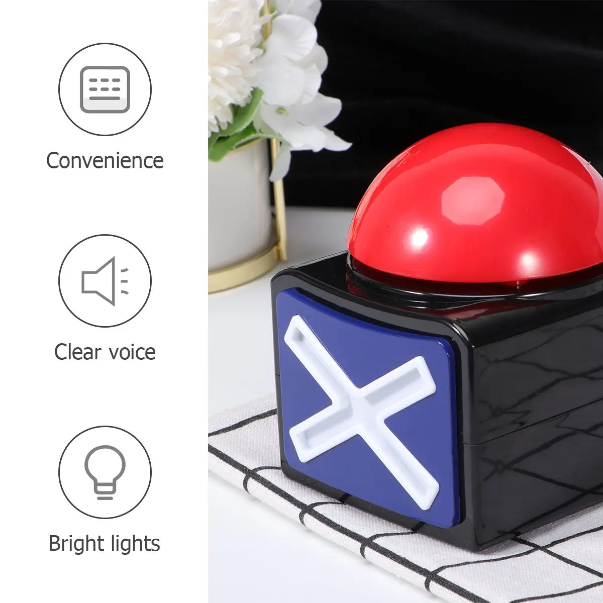 2 Pcs Sound Squeezing Box Show Button Game Prom Toys Classroom Buzzers Electronic Answer Desktop Child