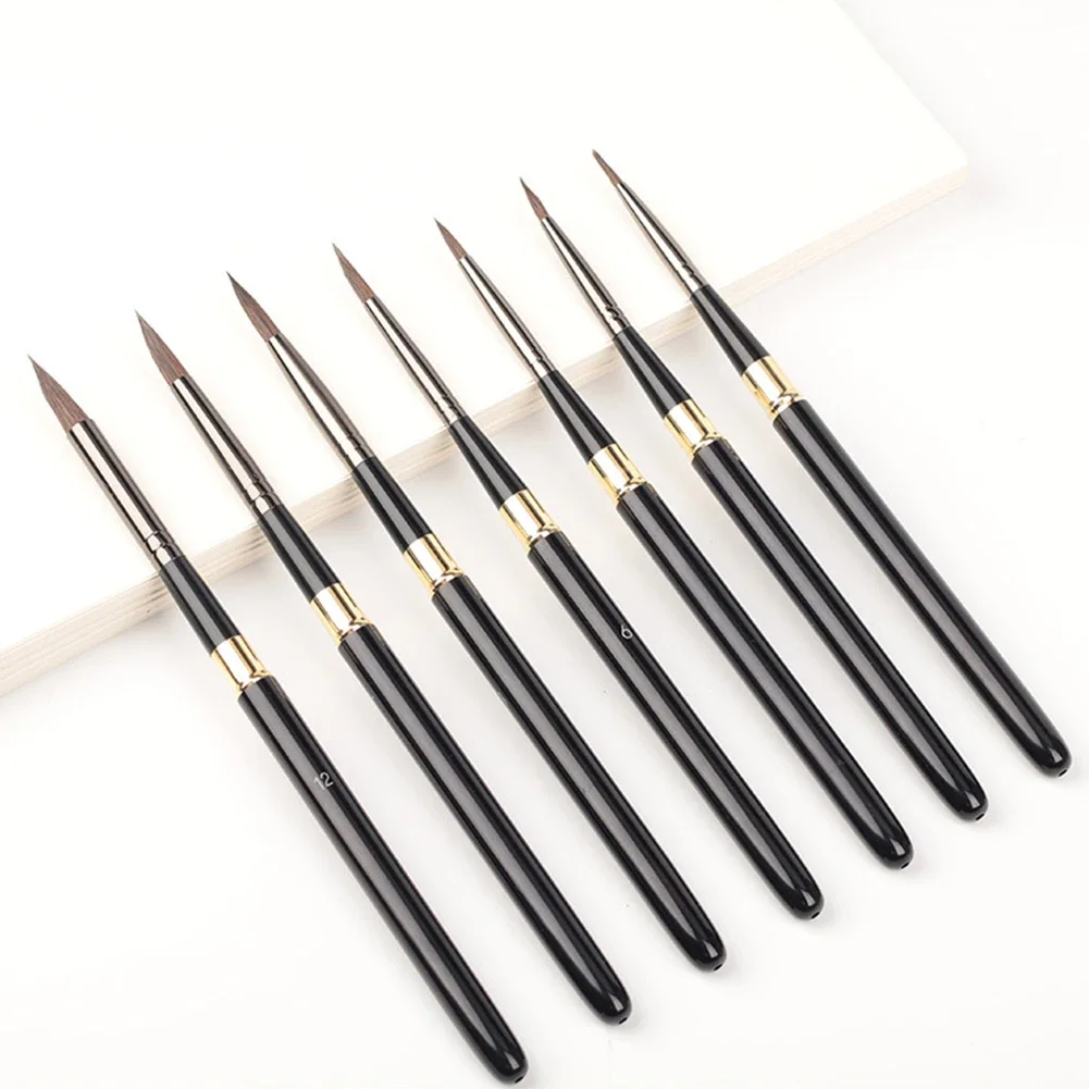 1 قطعة فرشاة طلاء شعر الذئب مع قضيب معدني قابل للفصل فرش الرسم بالألوان المائية الفنية فرشاة الرسم الزيتي 7 أحجام #2