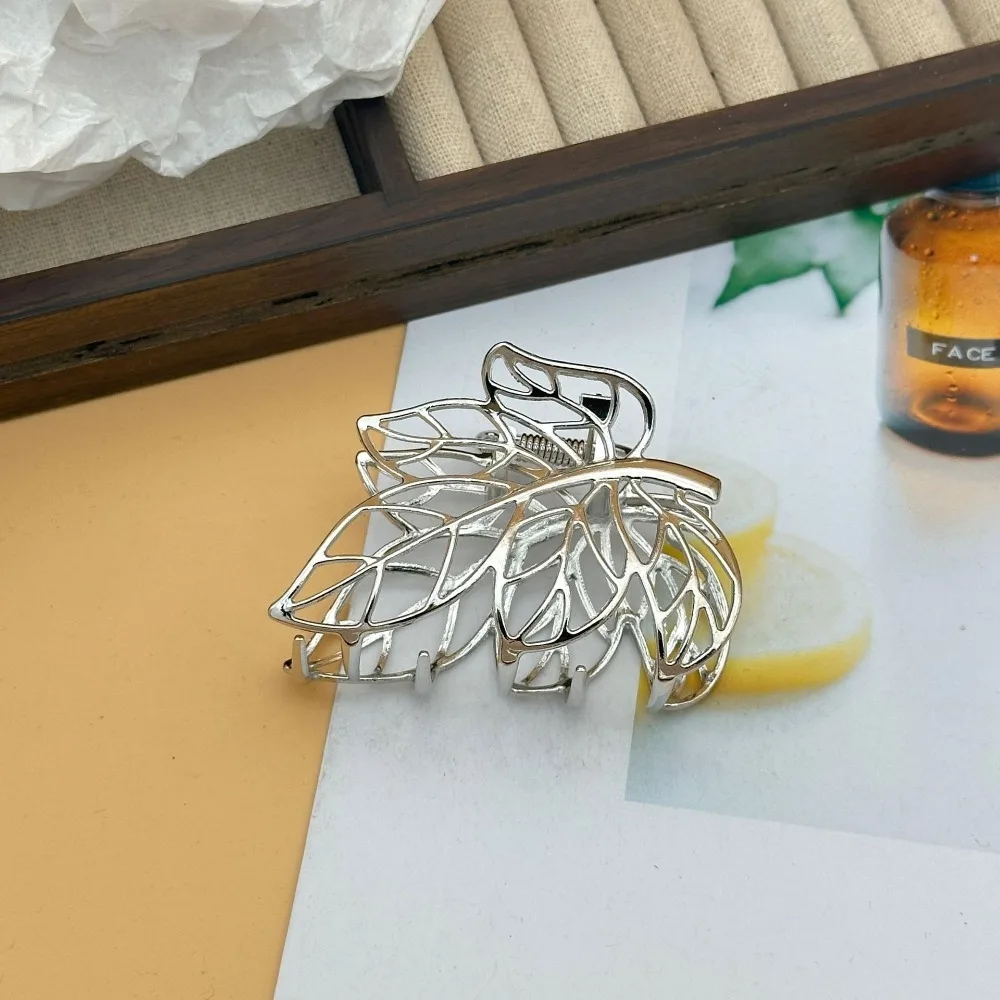 1 Stück Modische Boho Hohlblatt-Haarklammer Große Metall-Haarspange für Dickes Haar Elegantes Naturinspiriertes Haaraccessoire für Frauen – Detail 6