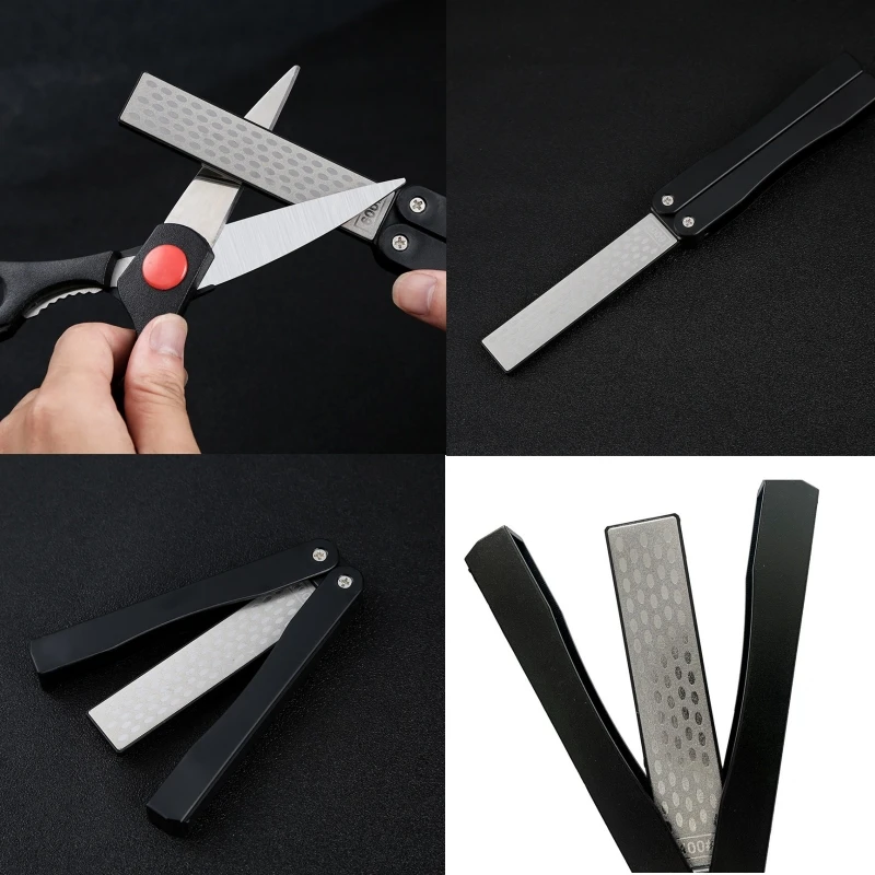 Double Sided Folded Pocket Sharpener Diamond Knife Sharpening Stone Kitchen Tool