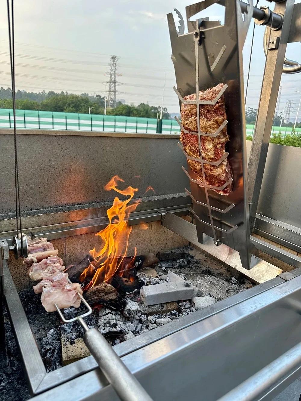 Flame-Resistant Durable Metal Salmon BBQ Skewers