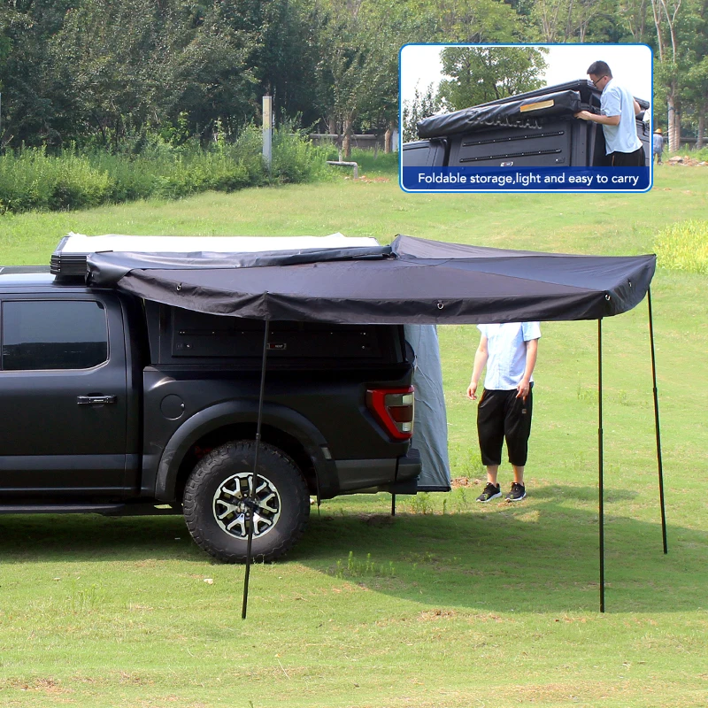 

Hot Selling Custom Retractable Camping 270 Roof Freestand Foxing 270 Degree Awning Car Canopy High Quality