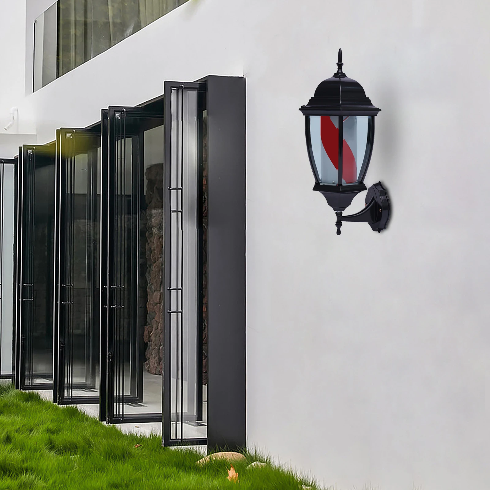 

20-дюймовый настенный светодиодный светильник для барбершопа, классический красно-бело-синий вращающийся светильник, вывеска для парикмахерской, декор для барбершопа, освещение для салона