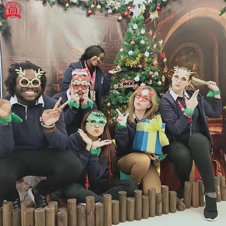 إطار نظارات لحفلات عيد الميلاد، نظارات مضحكة للعطلات للبالغين والأطفال، إكسسوارات تزيين هدايا سانتا الجديدة