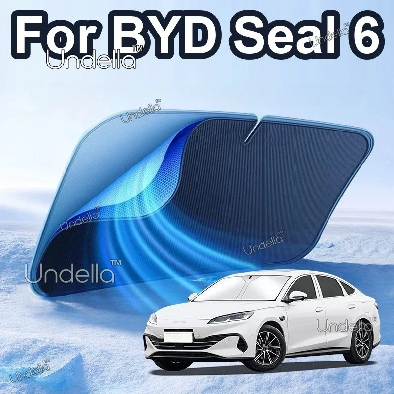 Car Sunshade For BYD Seal 6 2026 2027 2025 Foldable Car Sun Visor Front Windshield Heat Insulation Cover Anti-UV Auto Accessorie