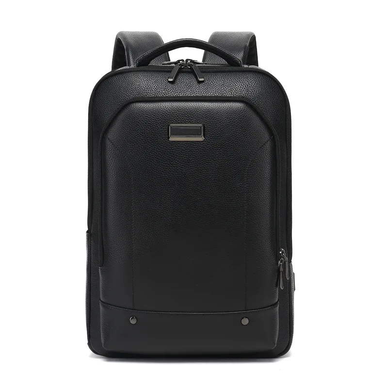 2023 New Luxury Brand Real Genuine Leather Men Backpacks Student Backpack Luxury Korean Version 15.6 Inch Computer Laptop Bag