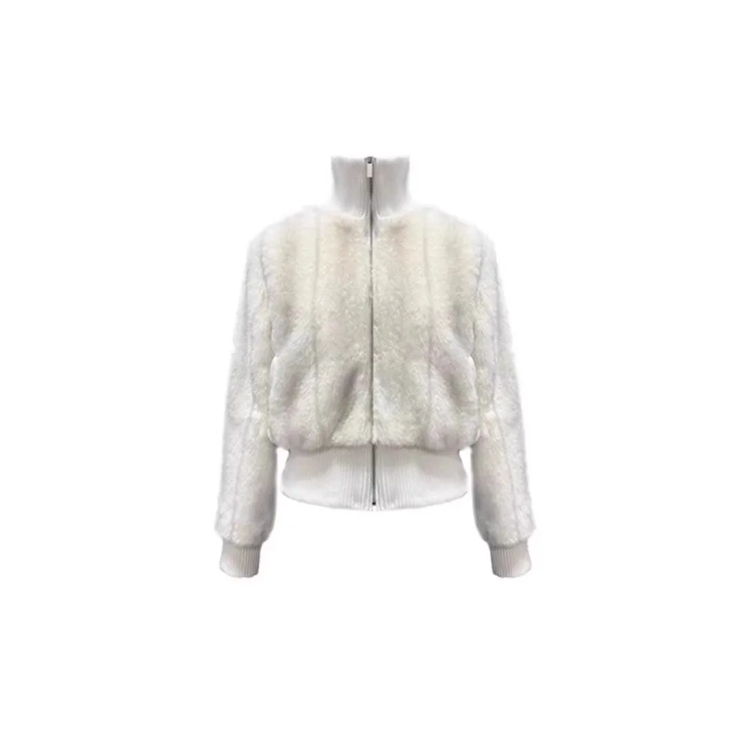 No Hood Pocket Coat Cropped Elegant Commuter with Stand Collar British Style Regular Sleeve Long Sleeve Women Winter Jacket