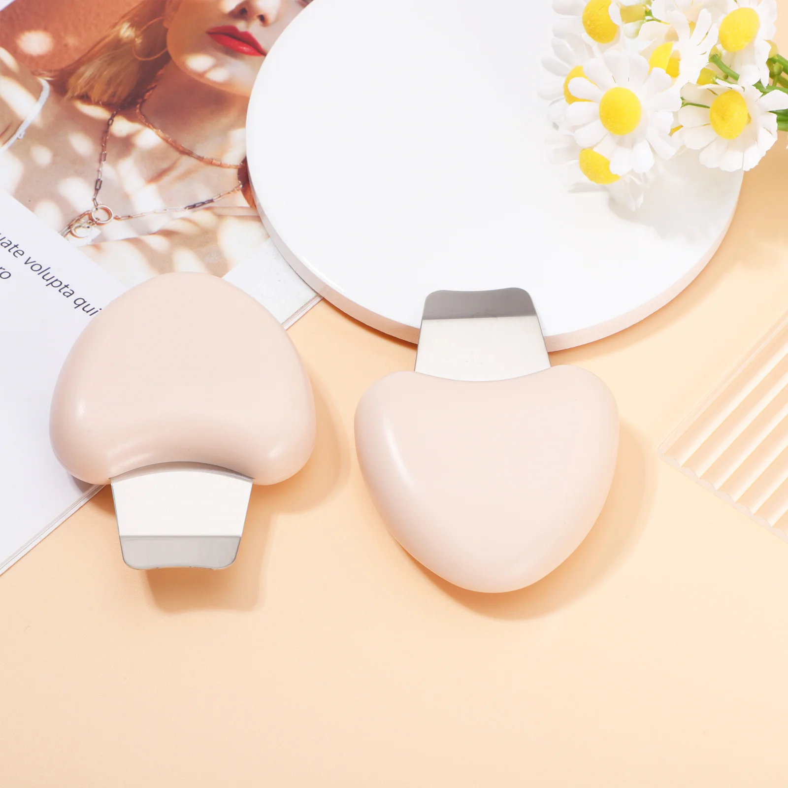 2Pcs Skin Scrubber Deep Pore Facial Scraper Blackhead Removal Tool Face Spatula Lightweight Portable Skin Care Instrument Set