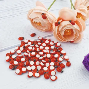 작은 수지 꿀벌 무당 벌레 공예 정원 붉은 풍경 무당 벌레 장식 DIY 작은 동물 입각 장식 크리스마스 장식품 6 최고의 판매 수지 버그 - №5