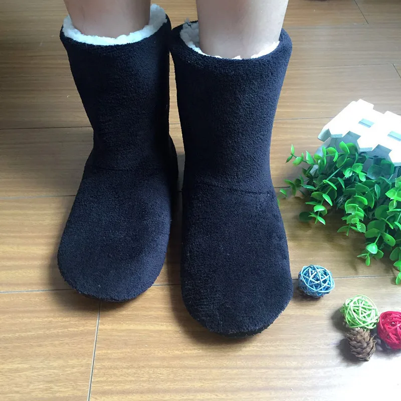 

Indoor Plush Cotton Shoes Winter Home Slipper Boot Women Men Non Slip Thickened Warm Children Fleece Soft Floor Shoes House