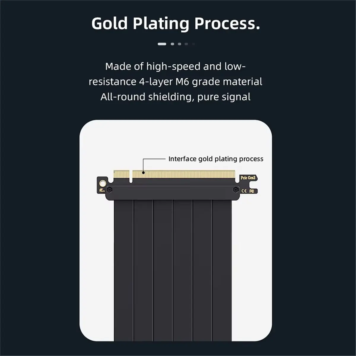 GPU Riser Cable Kit PCIe 4.0 X16 Graphics Card Extension Cable 25cm with Vertical Mount Bracket for Gaming Computer Case