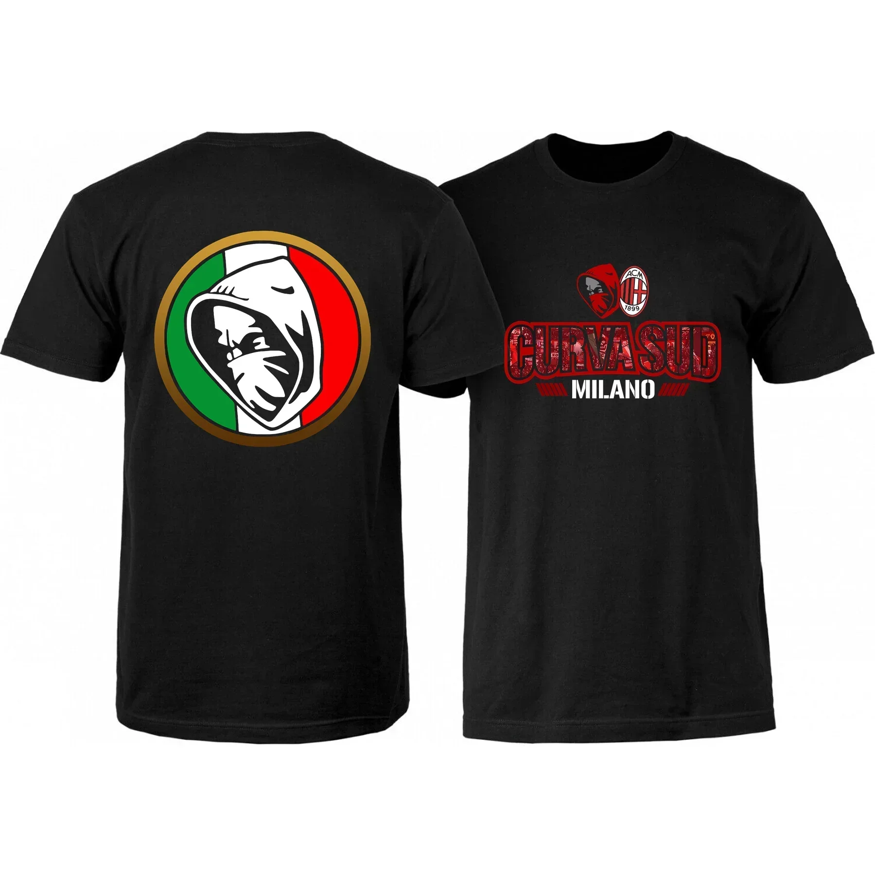 2024 modne koszulki męskie fani Milan Curva Sud Milano Tifosi Milanisti T Shirt Casual Oversized oddychająca koszulka Streetwear S-3XL