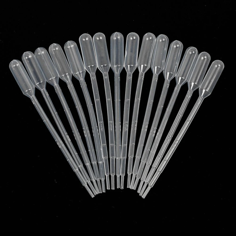

100pcs Disposable Dropper 3ml Transfer Pipettes Soft Polyethylene Essential Oils Cosmetics Micro Measuring Clear Markings Fluid