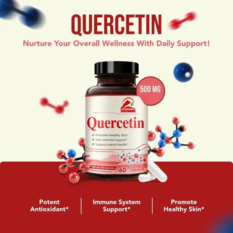 Quercetin 500mg capsules - once daily antioxidant