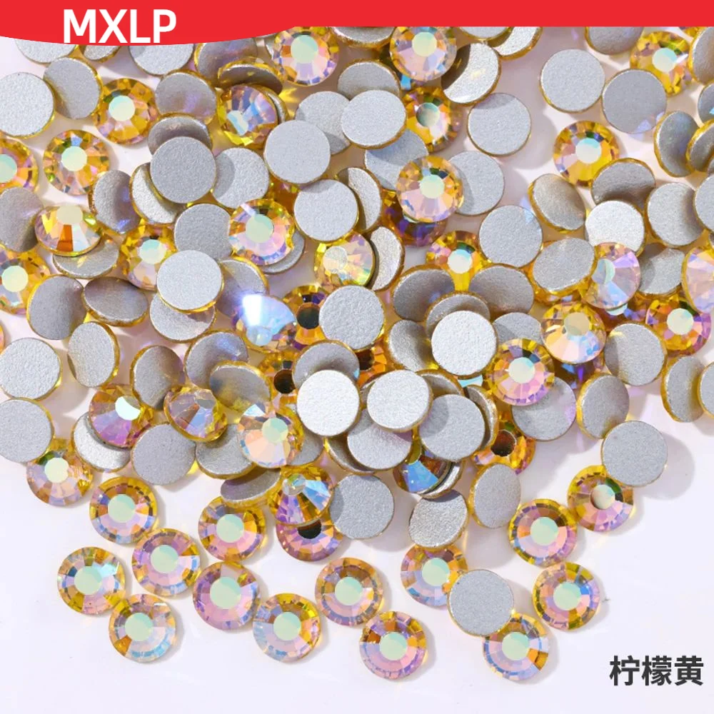 All yellow Glitter Crystal Non Hotfix Rhinestones Стра зы Strass Nails Crystals 네일파츠  Nail Art Dres ss3-ss30