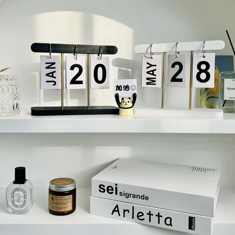 2026 Scandinavian Style Calendar, ABS Desktop Display with Modern Design, Office Home Decor & Instagram Aesthetic Gift